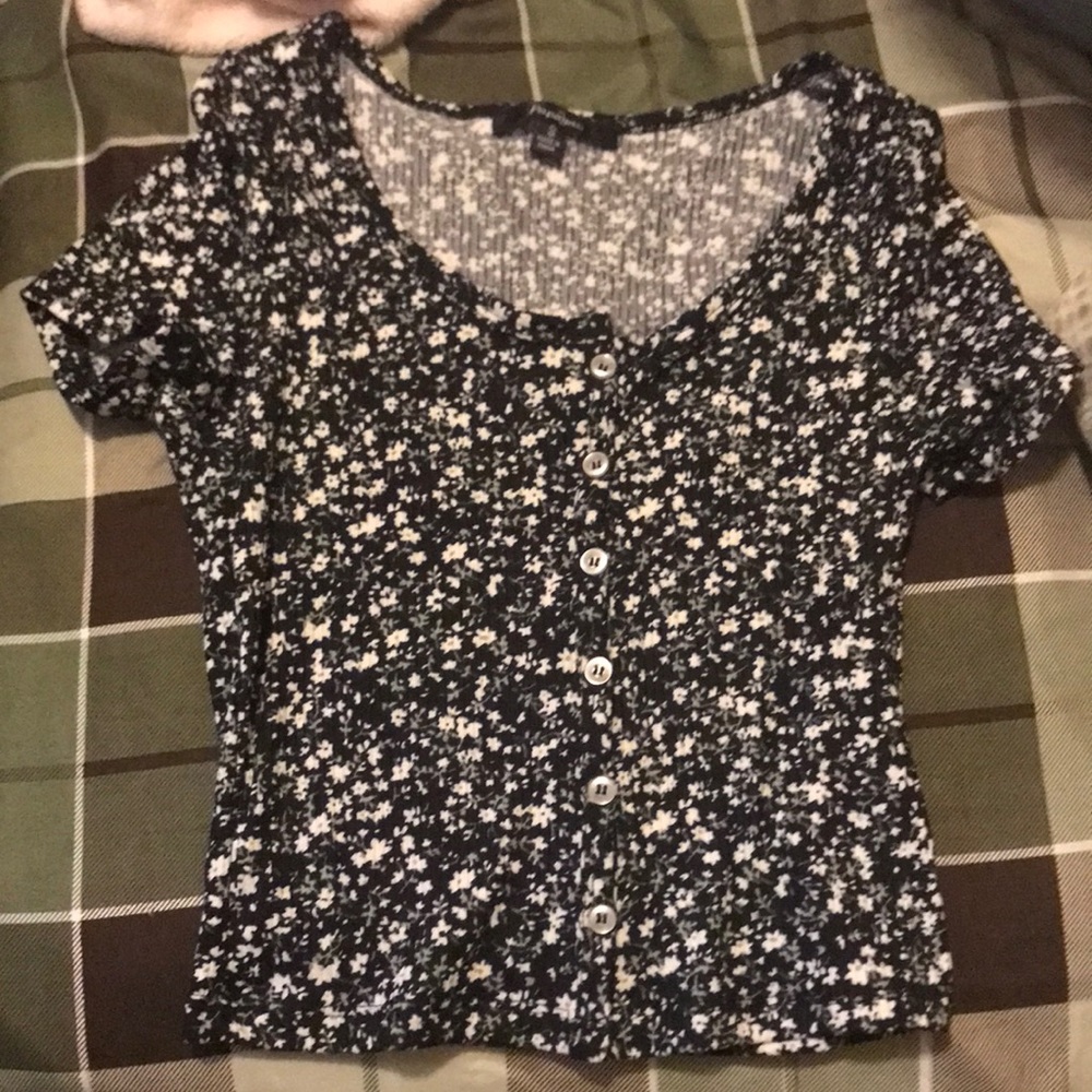 Black Flower Top
